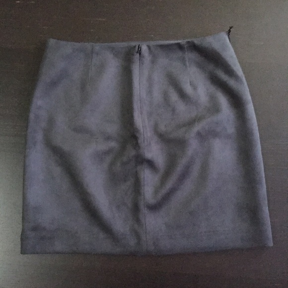 Talula Faux Suede Charcoal Grey Mini Skirt - Picture 3 of 5